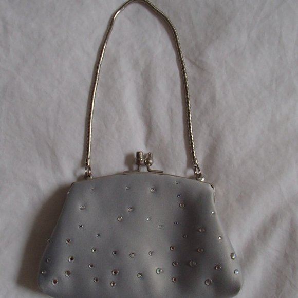 JEANNIE LOTTIE SILVER EMBELLISHED JEWEL MINI PURSE - Picture 2 of 3